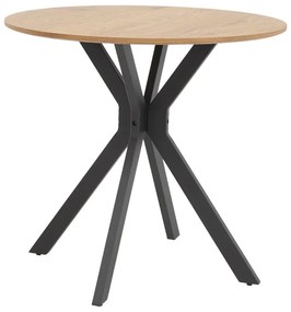 Masa Bucatarie/Dining Yammos MDF Stejar Diamentru 120 Cm Picioare Negre