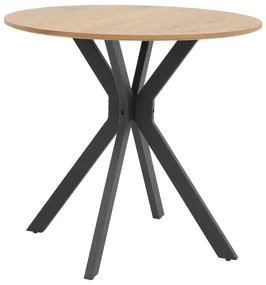 Masa Bucatarie/Dining Yammos MDF Stejar Diamentru 120 Cm Picioare Negre