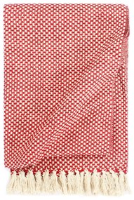 vidaXL Pătură decorativă, roșu, 125 x 150 cm, bumbac