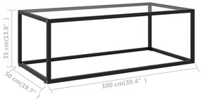 Masuta de cafea, negru cu sticla securizata, 100x50x35 cm 1, Transparent, 100 x 50 x 35 cm