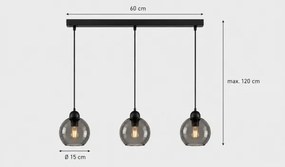 Lustră pe cablu UNO 3xE27/60W/230V neagră
