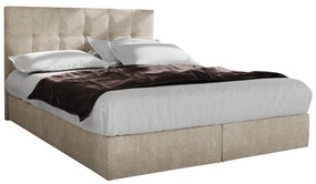Pat matrimonial Boxspring 140 cm Porto Comfort (bej) (cu saltea și sp. depozitare). 1056297