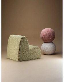 Fotoliu de copii verde cu tapițerie din țesătură bouclé Cloud – Wigiwama