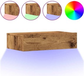 vidaXL Dulapuri TV cu lumini LED, 2 buc., lemn vechi, 60x35x15,5 cm