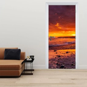 Fototapet pentru ușă - Apus de soare la mare (95x205cm)