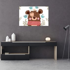 Tablou - Ursulețul cu păsărele (90x60 cm)