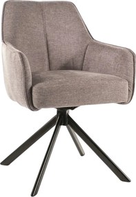 Scaun NOTTI, gri inchis/negru, stofa clasica/metal, 55x45x83 cm