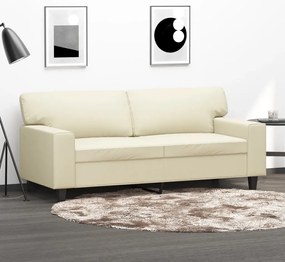 vidaXL Canapea cu 2 locuri, crem, 140 cm, piele ecologică