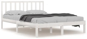 3105087 vidaXL Cadru de pat Super King, alb, 180x200 cm, lemn masiv de pin
