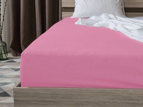Cearsaf din bumbac cu elastic STANDARD 90 x 200 cm roz