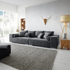 Canapea extensibilă dumonde cu ladă de depozitare si sezut confortabil din spuma high-density, Marbela Enjoy Graphite XXL 295x100 cm
