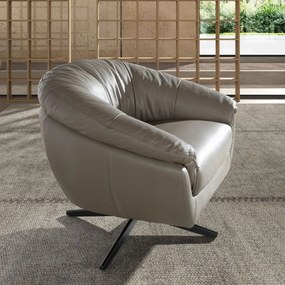 Fotoliu pivotant design LUX, Piele naturala, Cowhide gri