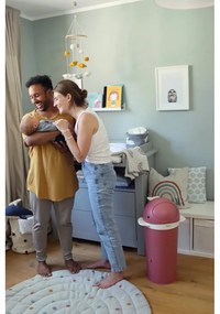 Coș de gunoi roz închis pentru scutece din plastic 25 l Whale – Kindsgut