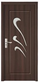 Usa Interior din MDF Novo Doors ND231, Cadru din Lemn Masiv, Geam Sablat, KIT COMPLET, Toc , Manere si balamale incluse (Culoare: Nuc, Toc: Fix,