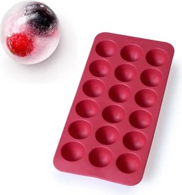 Forma cuburi de gheata cu capac Lekue 1010247, 23x12x3,2 cm, 18 cuburi, Stearin, -40°C /+60°C, Rosu