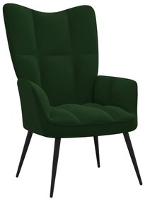 328075 vidaXL Scaun de relaxare, verde închis, catifea