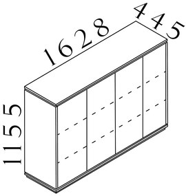 Dulap mediu Creator 162,8 x 44,5 x 115,5 cm, antracit / alb