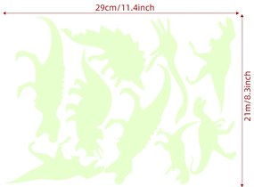 Fosforescent autocolant "Dinozauri" 9 buc