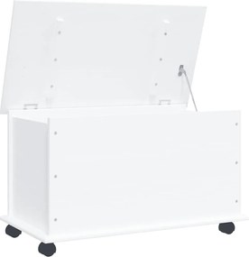 vidaXL Cufăr depozitare roți, alb, „ALTA” 73x39,5x43 cm lemn masiv pin