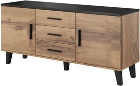 Comoda LOTTA, stejar wotan/negru, PAL, 150x45x69 cm