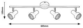 Spot Rabalux 4xGU10/50W/230V