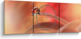 Tablou picăturii de rouă pe floare (cu ceas) (90x30 cm)
