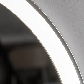 Brilagi-LED Oglindă încălzită, dimmabilă, cu iluminare LED, profil aluminiu PRO, 18W/230V, Ø 60 cm, IP44, crom lucios