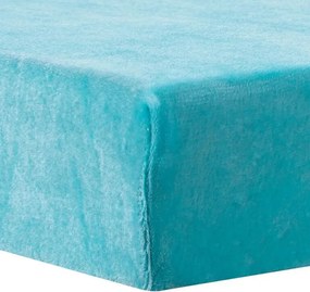 decoDoma Cearceaf cu elastic din micropluş, turcoaz 90 x 200 cm
