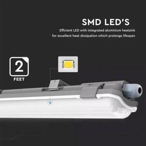 Corp de iluminat LED fluorescent industrial T8 1xG13/18W/230V 4000K 120 cm IP65