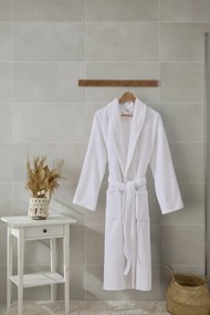 Halat de Baie Premium, Bumbac 100%, Alb