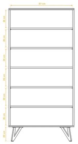 Bibliotecă din lemn de stejar 91x185 cm Golo - The Beds