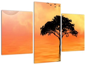 Tablou cu copac în apus de soare (90x60 cm)