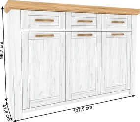 Scrin G, stejar craft auriu / stejar craft alb, SUDBURY