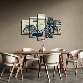 Tablou - Bicicleta de epocă cu flori (150x105 cm)