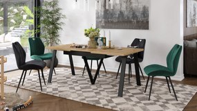 Mazzoni AVERY Stejar Artisan/picioare negre - MASĂ DE LOFT/INDUSTRIALĂ PENTRU SALON/SUFRAGERIE EXTENSIBILĂ - 2 MĂRIMI!