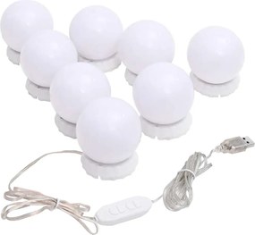 vidaXL Lampă de oglindă cu 8 becuri LED alb cald și alb rece