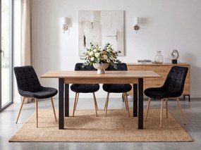 Scaun de catifea neagra BERA