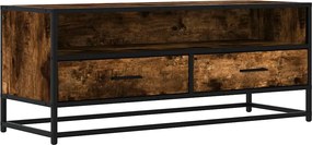 vidaXL Dulap TV stejar fumuriu, 100x34,5x40 cm lemn prelucrat și metal