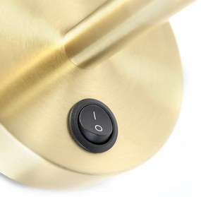 Aplică elegantă aurie cu abajur din catifea albastră - Matt