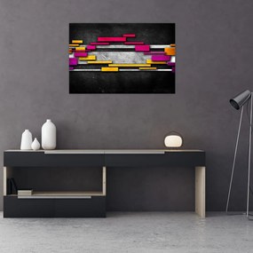 Tablou - Abstrac colorat, fundal negru (90x60 cm)