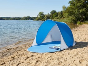Cort de plaja cu auto-deschidere SUNSHADE 190x120 cm, albastru/alb