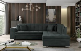 Coltar tapitat, extensibil, 260x80x205 cm, Pieretta R02, Eltap (Culoare: Verde deschis / Poco 100)