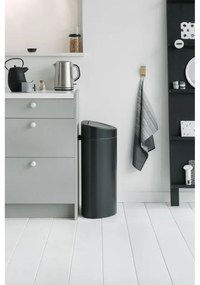 Cos de gunoi Brabantia Touch Bin New 649733, 40 L, Inchidere silentioasa si lina, Spate plat, Negru
