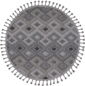 Covor BEVERLY, 80x80 cm, forma rotunda, polipropilena, gri inchis, 226
