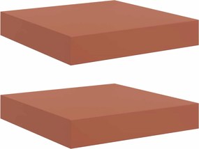 vidaXL Raft de perete 2 pcs Roșu 23 x 23,5 x 4 cm Lemn compozit