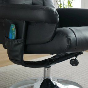 Fotoliu de relaxare cu funcție de înclinare și masaj în 5 puncte, Negru | Aosom Romania