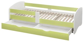 Pat de o persoană 90 cm Carecen (verde + alb) (cu somieră) (cu sp. depozitare). 1116286