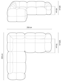 Colțar maro cu tapițerie din catifea Loretto – Cosmopolitan Design