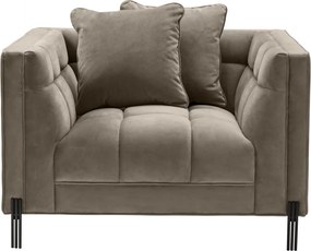 Fotoliu elegant design LUX Sienna, catifea greige 113385 HZ