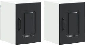 vidaXL Dulap de bucătărie Kalmar 2 pcs Negru 30 x 31 x 40 cm